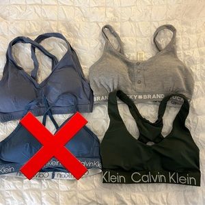 Calvin Klein / Lucky brand padded bralettes (set of 3)